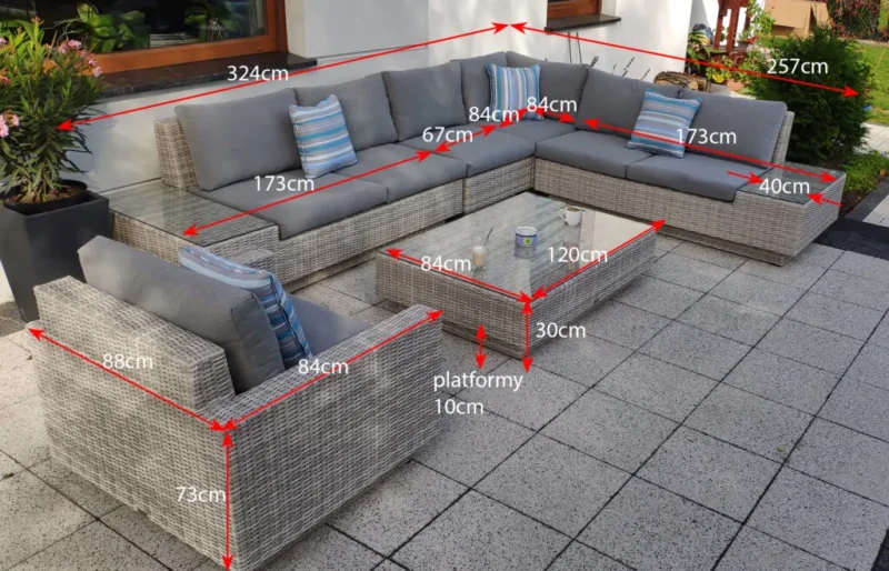 Nowoczesne meble ogrodowe CALABRIA BIG z fotelem
- JASNY-SZARY
