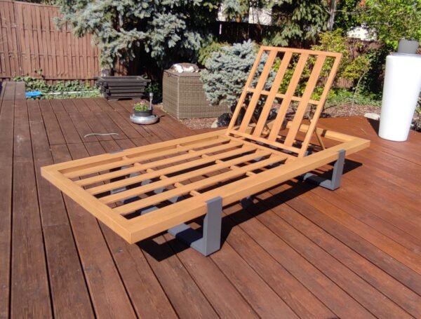 Aluminiowy leżak ogrodowy z materacem LAZZARO