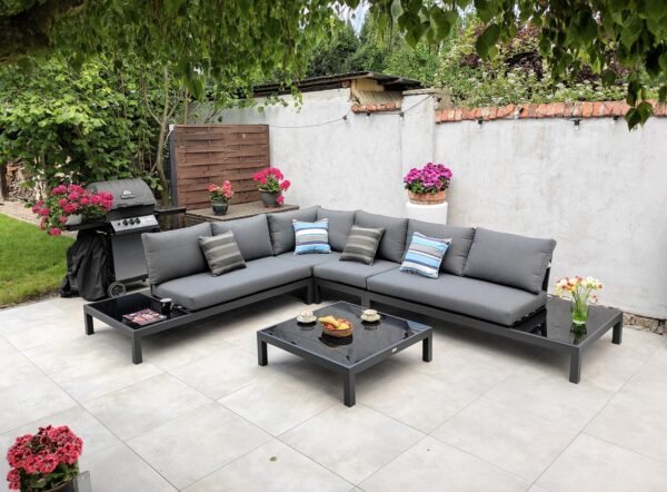 Narożnik ogrodowy aluminiowy HEMSON PREMIUM duży zestaw