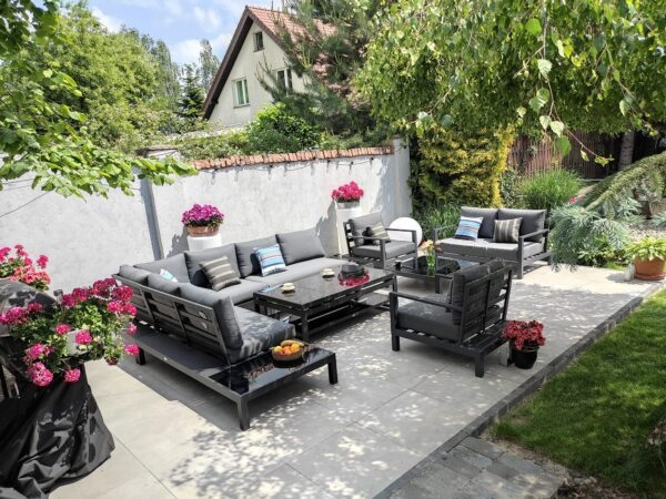 Narożnik ogrodowy aluminiowy HEMSON PREMIUM duży zestaw