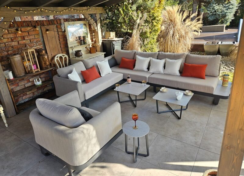 MILETO BIG Meble Ogrodowe Aluminiowe Narożnik
- JASNO-SZARY