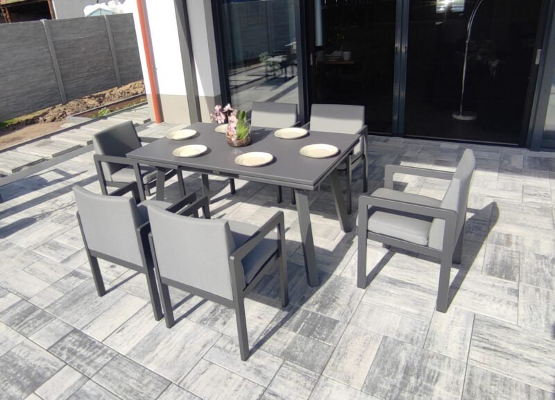 PAOLA.-2.jpg Zestaw Ogrodowy PAOLA Stół Fotele ALUMINIUM
- SZARY