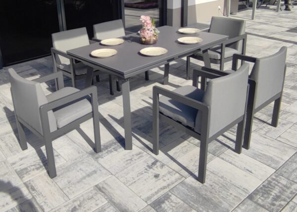 Zestaw Ogrodowy PAOLA Stół Fotele ALUMINIUM
- SZARY
