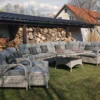 Meble ogrodowe technorattan POSEJDON BIG narożnik - JASNY-SZARY