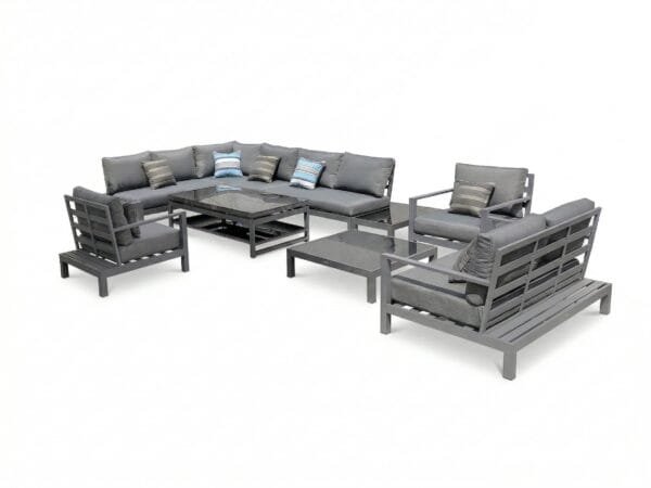 Narożnik ogrodowy aluminiowy HEMSON PREMIUM duży zestaw