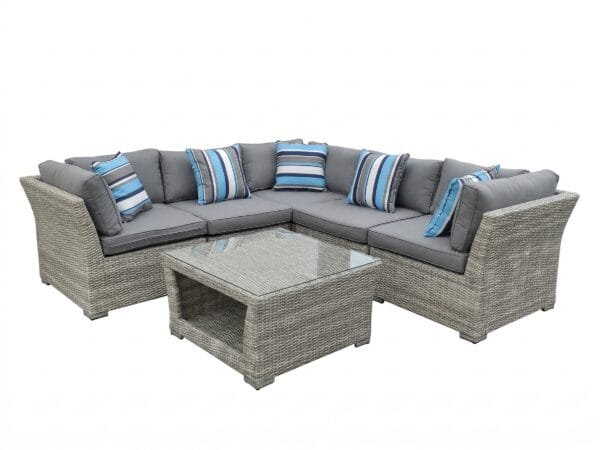 kreta_jasny_szary Modułowy narożnik ogrodowy KRETA zestaw technorattan - JASNY-SZARY