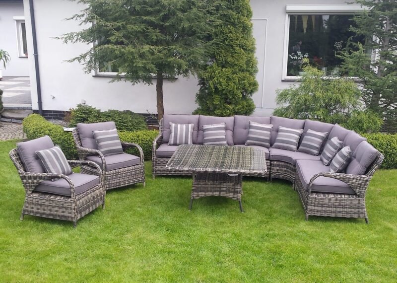 Ekskluzywny narożnik ogrodowy POSEJDON BIG z fotelami - CIEMNY-BRAZOWY