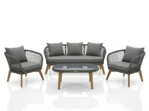 WALENTINO Zestaw Mebli Ogrodowych Sofa Fotele 3 walnetino WALENTINO Zestaw Mebli Ogrodowych Sofa Fotele