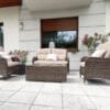 Zestaw mebli ogrodowych technorattan ARES na taras lub balkon - BRĄZOWY