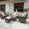Zestaw mebli ogrodowych technorattan ARES na taras lub balkon - BRĄZOWY