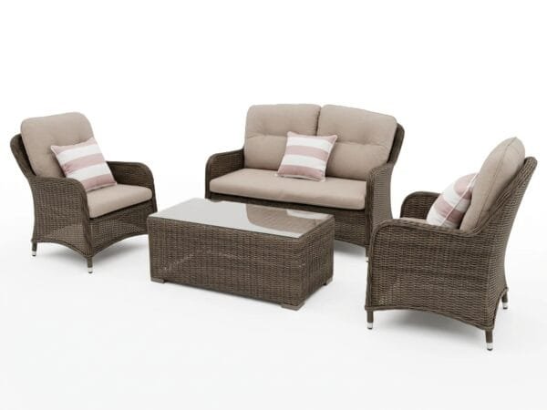 Zestaw mebli ogrodowych technorattan ARES na taras lub balkon - BRĄZOWY