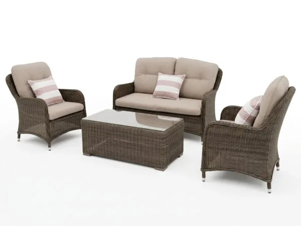 ares Zestaw mebli ogrodowych technorattan ARES na taras lub balkon - BRĄZOWY