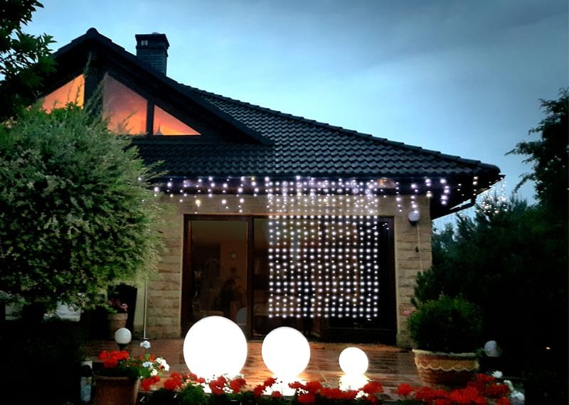 Kurtyna led oświetlenie świąteczne 2,2 zewnętrzne 450 LED z gniazdem - Programator 8 funkcji - Ciepły Biały 11 3f6266dedb4f9604455080d2a380c33d