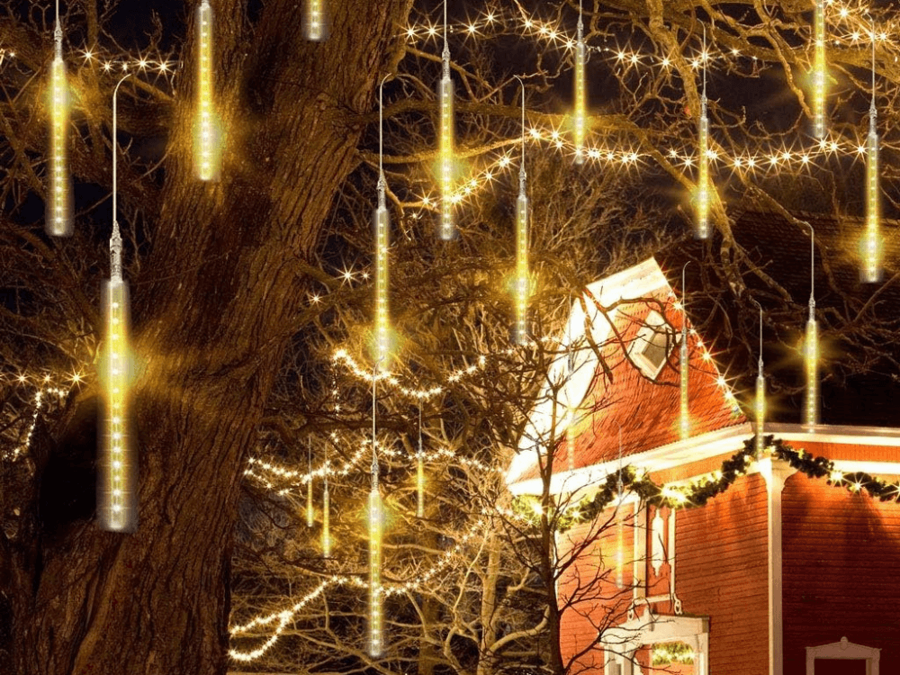 Sople LED deszcz metorytów 2m wewnętrzne 80 LED Światło stałe - Niebieski 4 bbede6bbf08b5361276657dab163514e