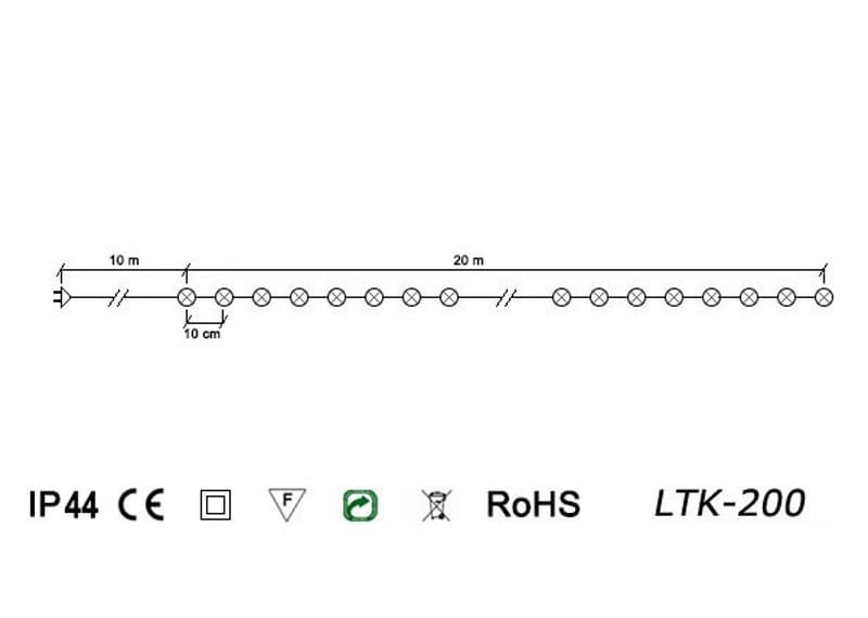 Lampki choinkowe lampki perełki 19.9m zewnętrzne 200 LED Światło stałe - Ciepły Biały 3 5a7b401bb2d0917a72350599da9a0da2