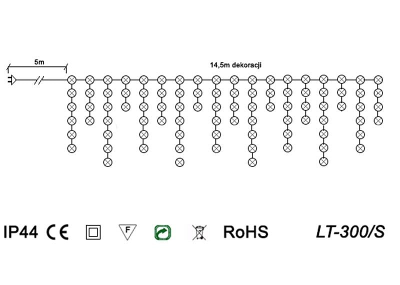 Sople led oświetlenie świąteczne 14 5m zewnętrzne 300 LED Światło stałe - Czerwony 3 48170a7cd0370014c03832be01551ab6