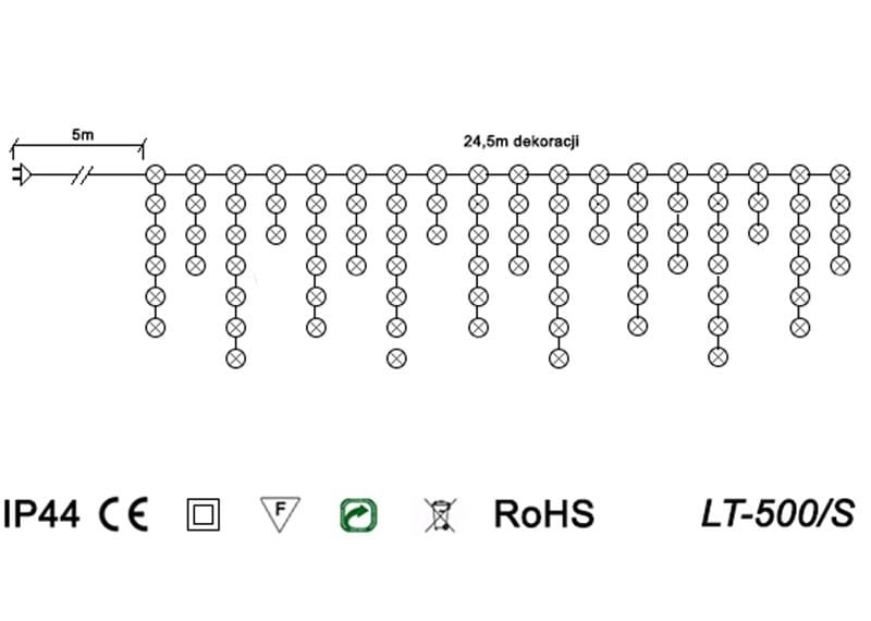 Sople led oświetlenie świąteczne 24,5 metra zewnętrzne 500 LED Światło stałe - Multikolor 3 5baeabdb0c35acdd55f77fcfa374a430