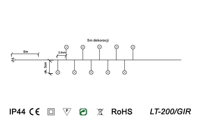 Girlandy świetlne oświetlenie świąteczne 5 metrów zewnętrzne 200 LED Światło stałe - Czerwony 3 c4a462e51edb438b8d42f406fd80fe4c