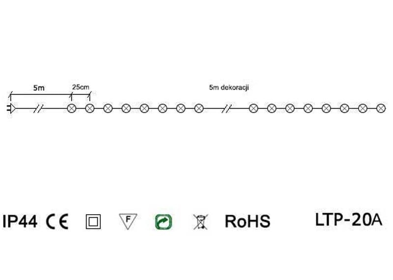 Lampki ogrodowe girlandy ogrodowe 10 metrów zewnętrzne 20 LED Programator 8 funkcji - Zimny Biały 3 091c9f88a9c394e993f084a0be0f4bf5