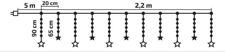 Kurtyna świetlna oświetlenie świąteczne 3x3 metry wewnętrzne 300 LED Programator 8 funkcji - Zimny Biały 3 ab9ed25ae24856dc4dd64603dda3b508