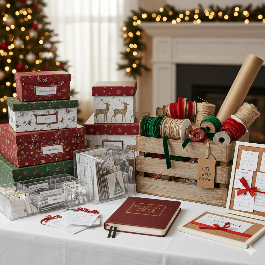 Niezbędne produkty do zorganizowania tradycyjnych Świąt – nie tylko lampki świąteczne 1 Świąteczna choinka ozdobiona lampkami LED, bombkami i girlandami w przytulnym wnętrzu domu