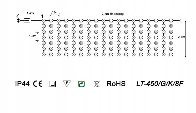 Kurtyna led oświetlenie świąteczne 2,2 zewnętrzne 450 LED z gniazdem - Programator 8 funkcji - Zimny Biały 3 cbc147abc2646a8799b3ca1713a51d08