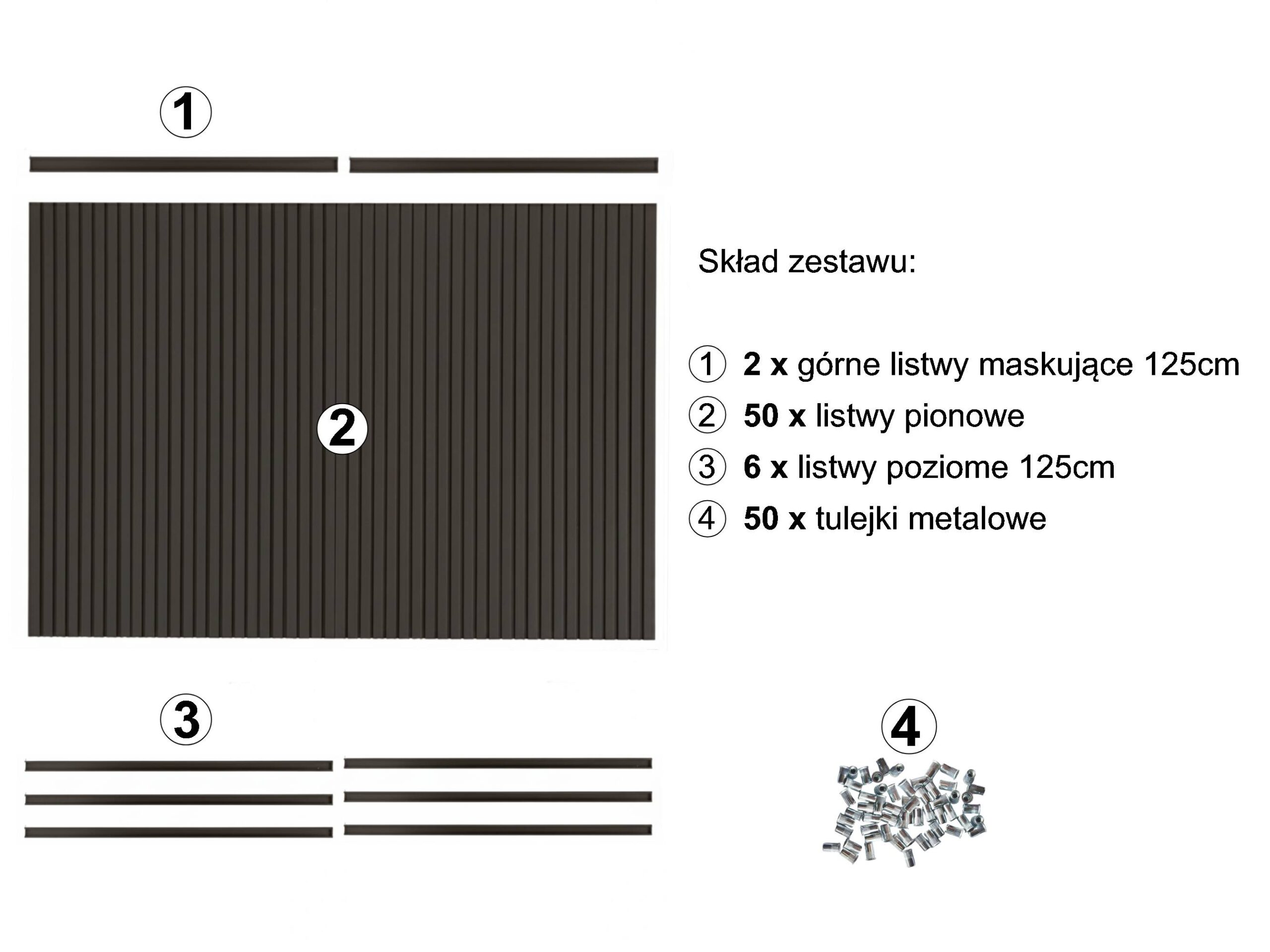 Listwy pionowe do paneli ogrodzeniowych - 133cm x 250cm - CIEMNOBRĄZOWY (44-62mm) 4 9bfc2a5e0ad9ef234908ad0e9116126e